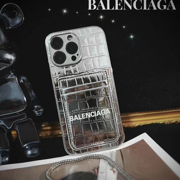 Balenciaga バレンシアガブランドiphone 16 15 plus 16 pro maxケースおしゃれiphone 16  pro max15 14 13 12 ケース 手帳型バッグ型iphone 16/14 pro/15 pro max 16 plus カバー ストラップ付 カード入れセレブ愛用全機種対応ハイブランドケース パロディ