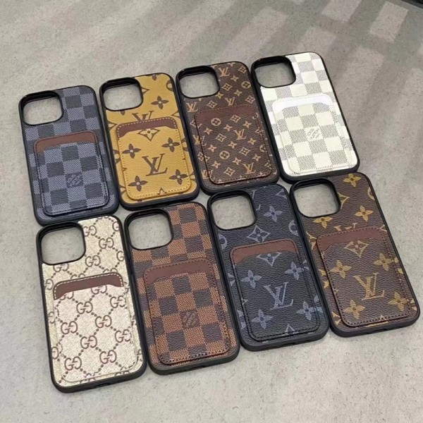 Lv ルイヴィトン Gucci グッチ おしゃれiphone 16  pro max15 14 13 12 ケース 手帳型バッグ型iphone 16/14 pro/15 pro max 16 plus カバー ストラップ付 カード入れiphone16 pro 14 15 16 plusケースカバースタンド付きセレブ愛用全機種対応ハイブランドケース パロディ