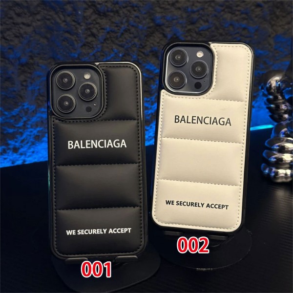 Balenciaga バレンシアガiphone 16/14 pro/15 pro max 16 plus カバー ストラップ付 カード入れiphone16 pro 14 15 16 plusケースカバースタンド付きセレブ愛用全機種対応ハイブランドケース パロディiphone16 15 14/13 pro max スマホケース コピー