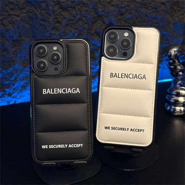 Balenciaga バレンシアガiphone 16/14 pro/15 pro max 16 plus カバー ストラップ付 カード入れiphone16 pro 14 15 16 plusケースカバースタンド付きセレブ愛用全機種対応ハイブランドケース パロディiphone16 15 14/13 pro max スマホケース コピー