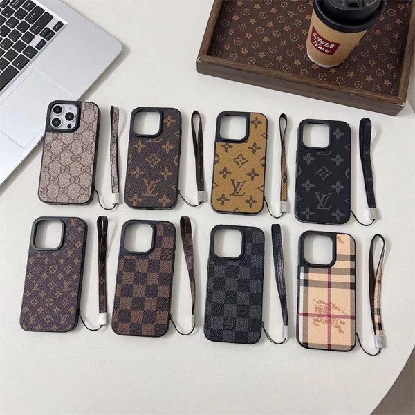 Lv ルイヴィトン グッチ Gucci Burberry バーバリー おしゃれiphone 16  pro max15 14 13 12 ケース 手帳型バッグ型iphone 16/14 pro/15 pro max 16 plus カバー ストラップ付 カード入れiphone16 pro 14 15 16 plusケースカバースタンド付きセレブ愛用全機種対応ハイブランドケース パロディ