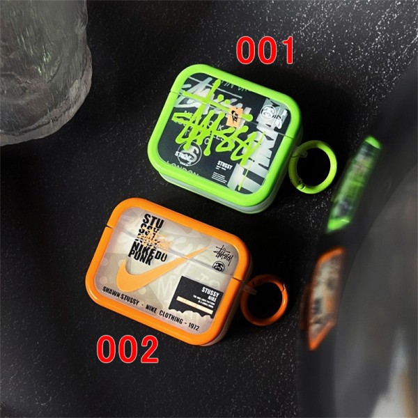 Stussy ステューシー ナイキ Nike ハイブランド  AirPods1/2/3/4 Pro2ケースairpods4カバー 耐衝撃 エアーポッズプロ2ケース エアーポッズ プロ2 4/3/2/1ケースブランド Air Pods 4/3 Pro2/proケース