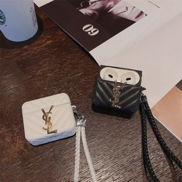 Ysl イブサンローランハイブランド  AirPods4 3 pro3 2ケースストラップ airpods4カバー 耐衝撃 エアーポッズ4プロ2ケース 激安 ブランド エアーポッズ4 プロ2 3/2/1ケースブランド AirPods 4/3 Pro2/proケース メンズレディーズ