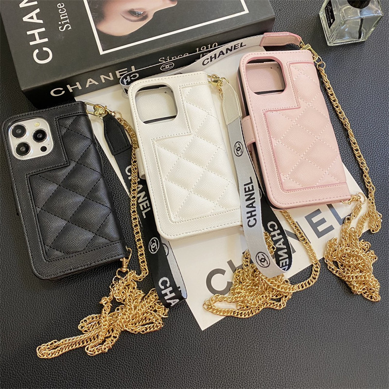 Chanel シャネルiphone 16/14 pro/15 pro max xs/8/7 plusカバー ストラップ付 カード入れiphone 14 15 16 plusケース